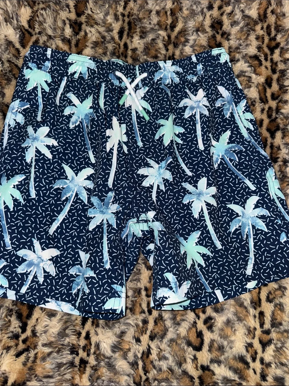 Cat & Jack Boys' Dual-Pair Palm-Print Swim Trunks - Navy & Sunset